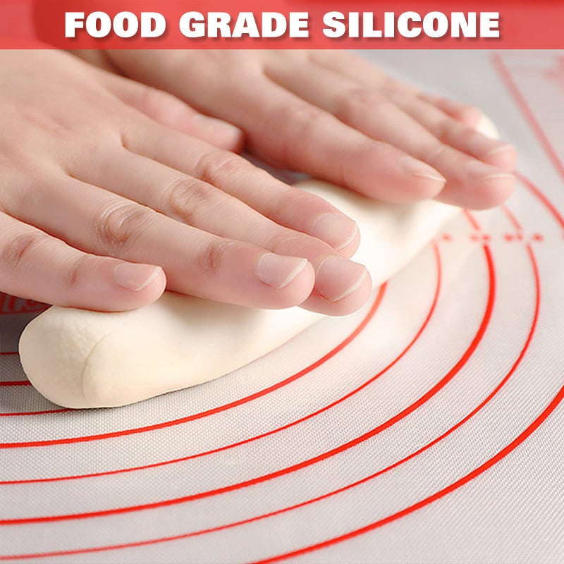 GREENRAIN Silicone Pastry Mat Extra Thick Large Non Stick Baking Supplies Kitchen Counter Cooking Rolling Dough Sheet Pie Crust Sourdough Bread Oven Liner with Measurement (20''(W) * 28''(L)) - Image 2